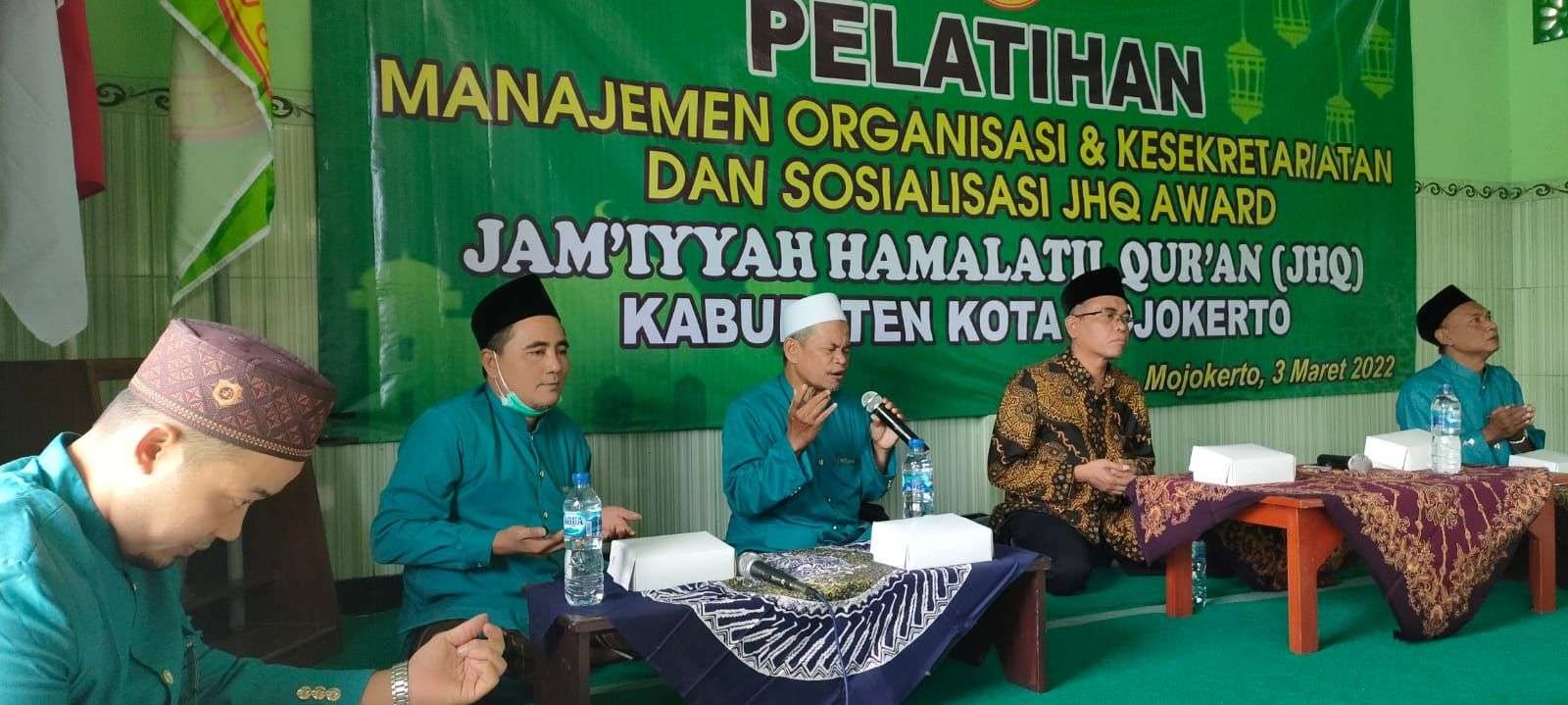 Pelatihan manajemen organisasi dan sosialisasi JHQ Mojokerto, Jawa Timur. (Foto: Deni Lukmantara/Ngopibareng.id)