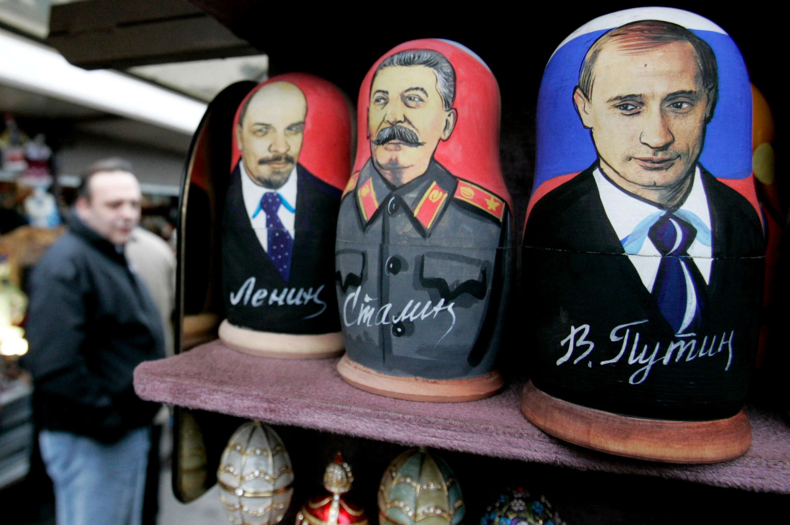 Putin dan Stalin, ilustrasi humor