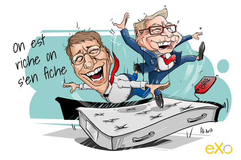 Billa Gates dalam ilustrasi lucu.