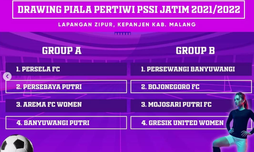 Persatuan Sepak Bola Seluruh Indonesia (PSSI) Jawa Timur menggelar Piala Pertiwi regional Jatim. 8 tim berebut menjadi wakil Jatim. (Foto: Instagram PSSI Jatim)