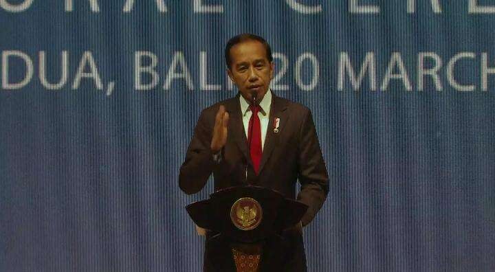 Presiden Joko Widodo membuka Forum Persatuan Antar Parlemen (IPU) ke-144 di Nusa Dua, Bali, Minggu 20 Maret 2022 malam. (Foto:kemlu-RI)