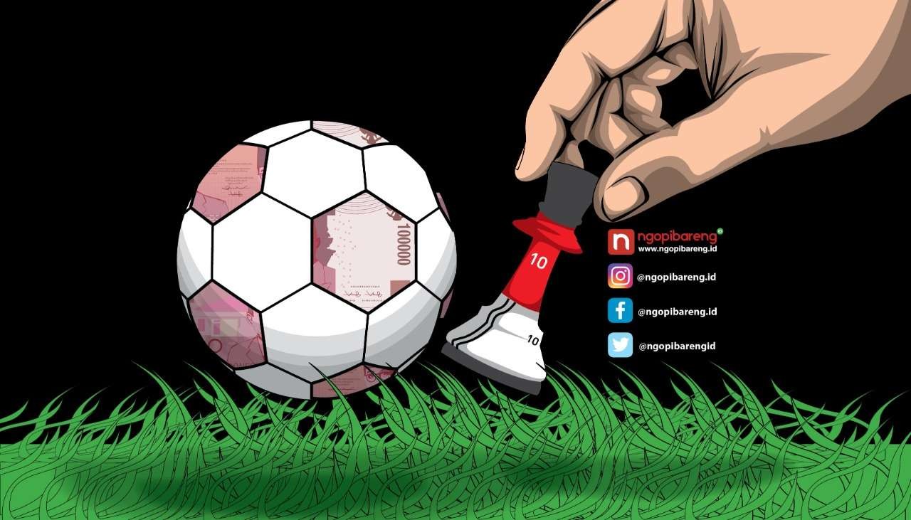 Ilustrasi pengaturan skor pertandingan sepak bola. (Grafis: Fa Vidhi/Ngopibareng.id)
