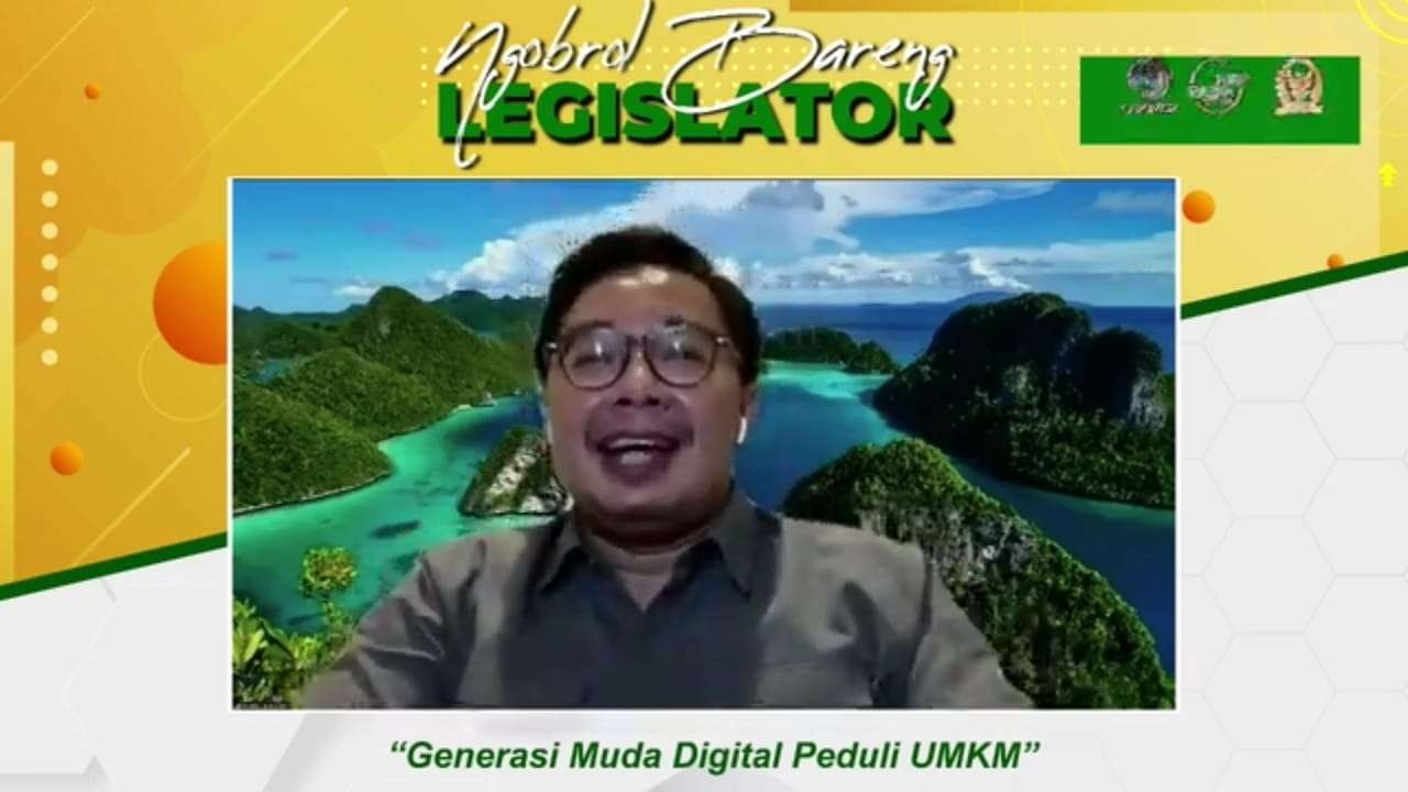 Bobby Adhityo Rizaldi sebagai anggota komisi I DPR-RI  dalam Webinar Series: Ngobrol bareng Legislator” Generasi Muda Digital Peduli UMKM. (Foto: ist)