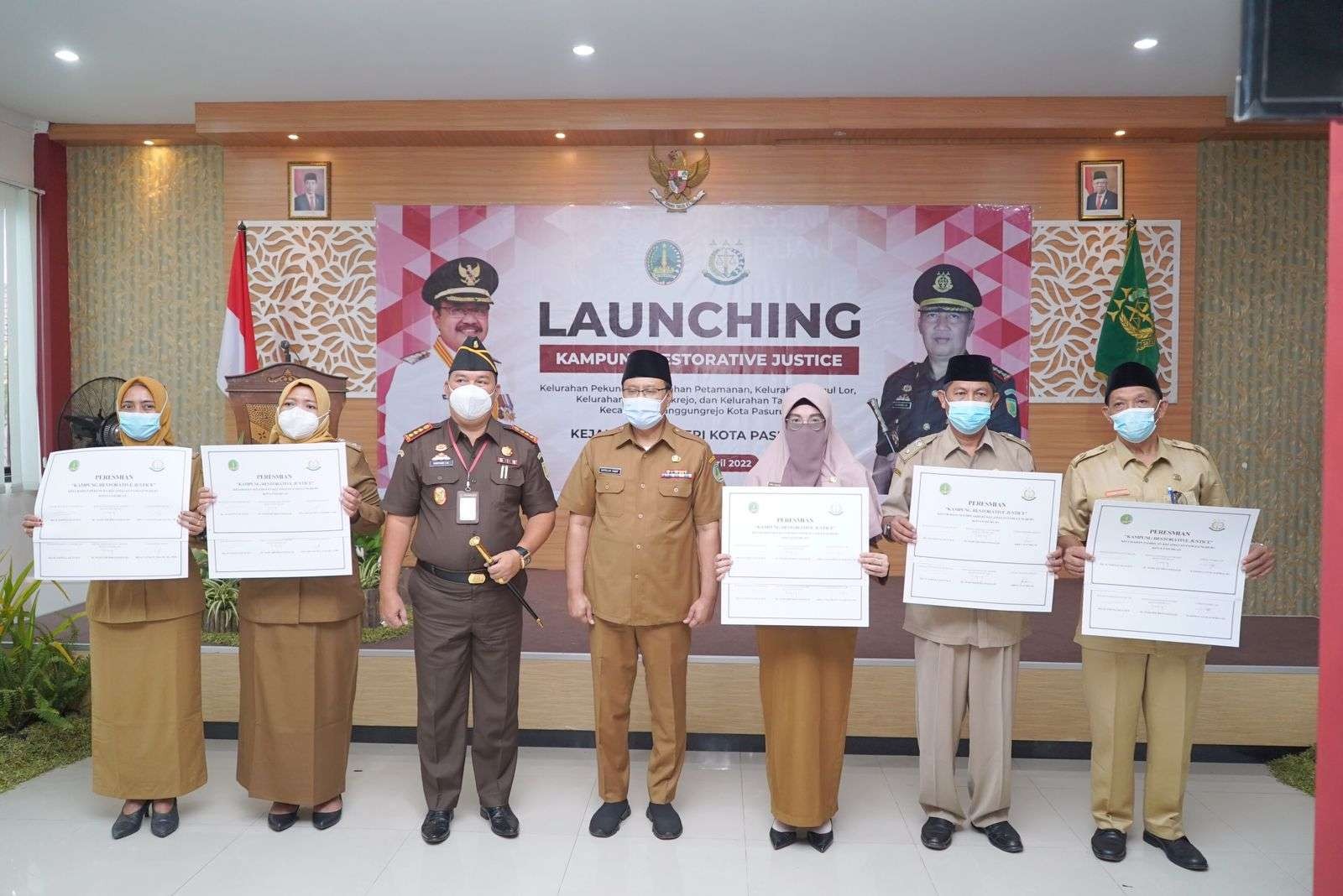 Peluncuran Kampung Restoratif Justice di lima kelurahan Kecamatan Panggungrejo, Kota Pasuruan. (Foto: Istimewa)