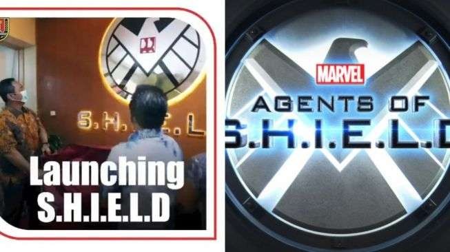 Pemkot Semarang meluncurkan SHIELD, netizen membandingkan dengan logo S.H.I.E.L.D di film Marvel. (Foto: Twitter)