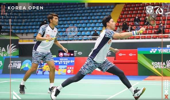 Ganda putra Indonesia Fajar/Rian akan berhadapan dengan ganda Korea Selatan di final Korea Open 2022. (Foto: Ant)