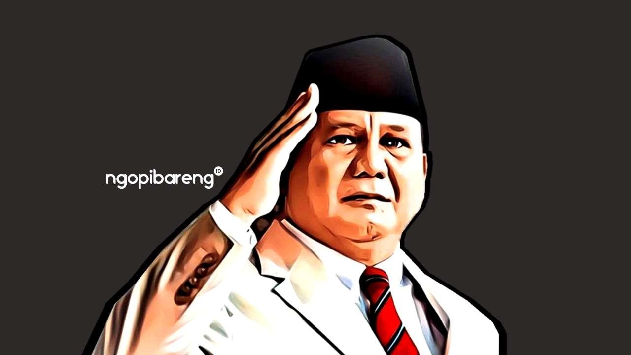 Ilustrasi Menteri Pertahanan (Menhan) dan Ketua Umum Partai Gerindra, Prabowo Subianto. (Grafis: Fa Vidhi/Ngopibareng.id)