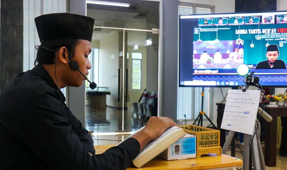 Salah satu WBP ikuti lomba mengaji virtual yang diselenggarakan oleh Kanwil Kemenkumham Jatim, 20 April 2022. (Foto: Istimewa)