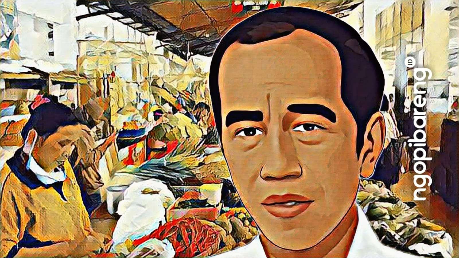 Ilustrasi pedagang pasar di Bogor curhat ke Presiden Joko Widodo. (Fa Vidhi/Ngopibareng.id)