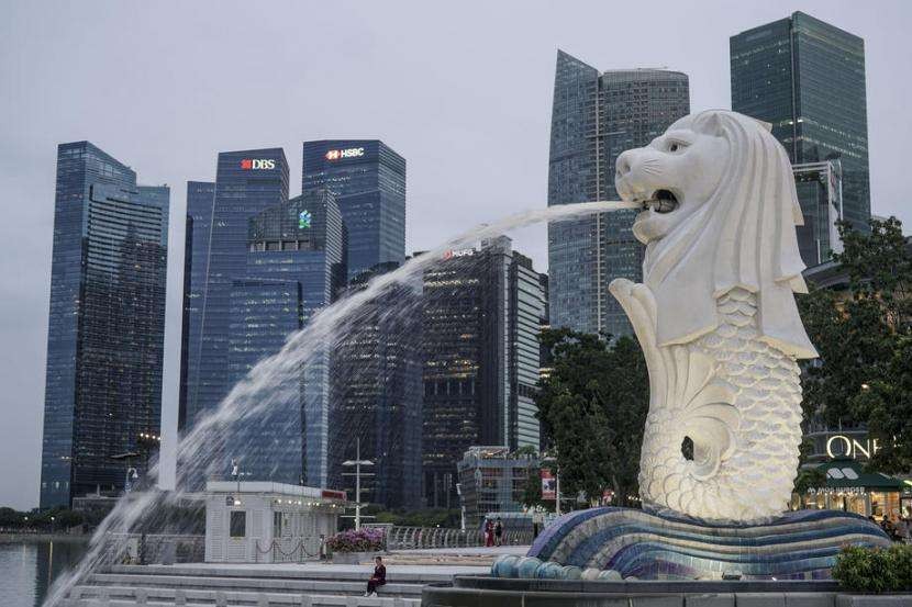 Ilustrasi lambang singa ikon negara Singapura. (Foto: Istimewa)