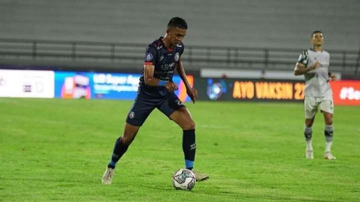 Pemain Arema FC, Achmad Figo saat berlaga di kompetisi Liga 1. (Foto: Lalu Theo/Ngopibareng.id)
