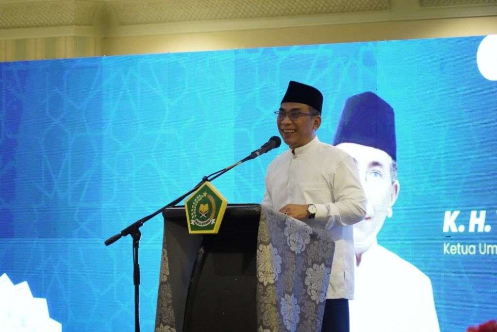 KH Yahya Cholil Staqut, Ketua Umum PBNU saat memberikan pandangan dalam FGD Moderasi Beragama di Surabaya. (Foto: Istimewa)