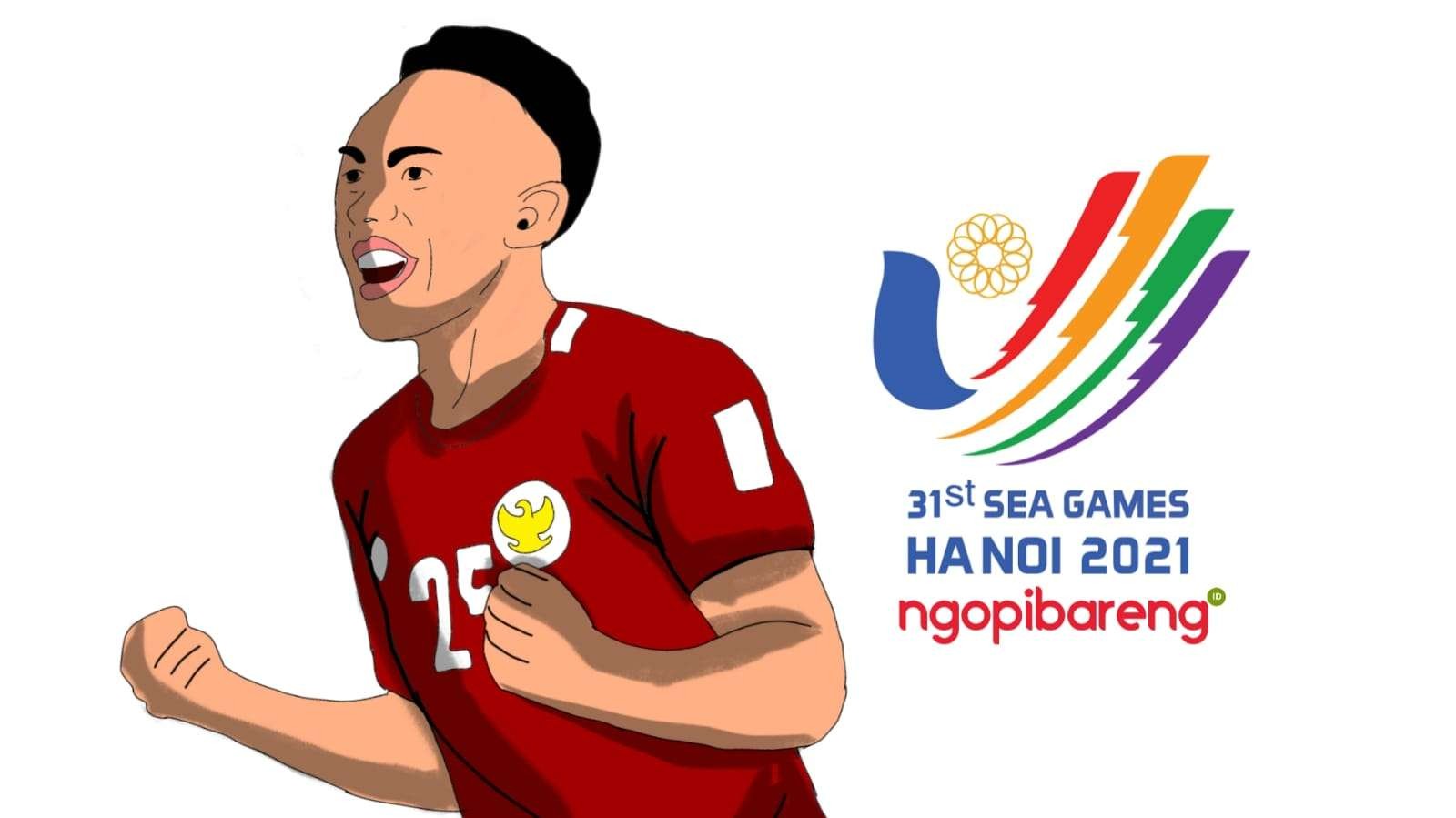 Ilustrasi Timnas Indonesia U-23 SEA Games. (Grafis: Fa Vidhi/Ngopibareng.id)