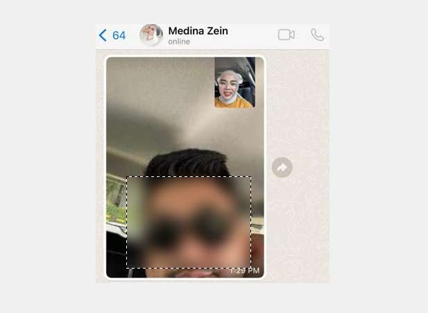 Denise Chariesta mengunggah foto tangkapan layar video call Medina Zein dengan pria diduga kekasih barunya, meski belum bercerai dari Lukman Azhari. (Foto: Instagram Denise Chariesta)