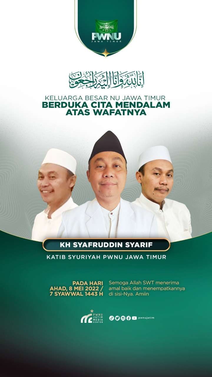 KH Syafruddin Syarif, Katib PWNU Jawa Timur telah wafat. (Foto: Istimewa)