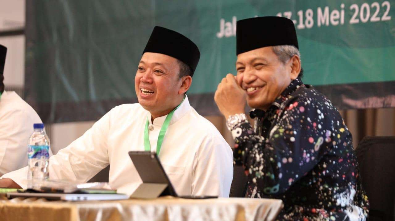 Ulil Abshar Abdalla bersama Ketua PBNU Nusron Wahid dalam kegiatan Lakpesam NU di Jakarta. (Foto: Istimewa)