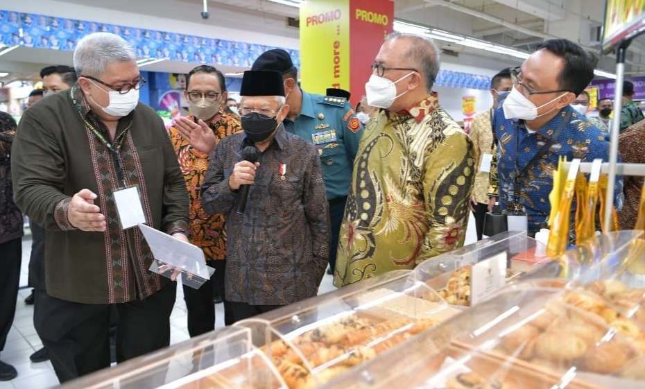 Wapres Ma'ruf Amin saat menghadiri Halal Industri Event 2022 di Halal Center Indonesia, Thamrin City Jakarta. (Foto: Dok. Setwapres)