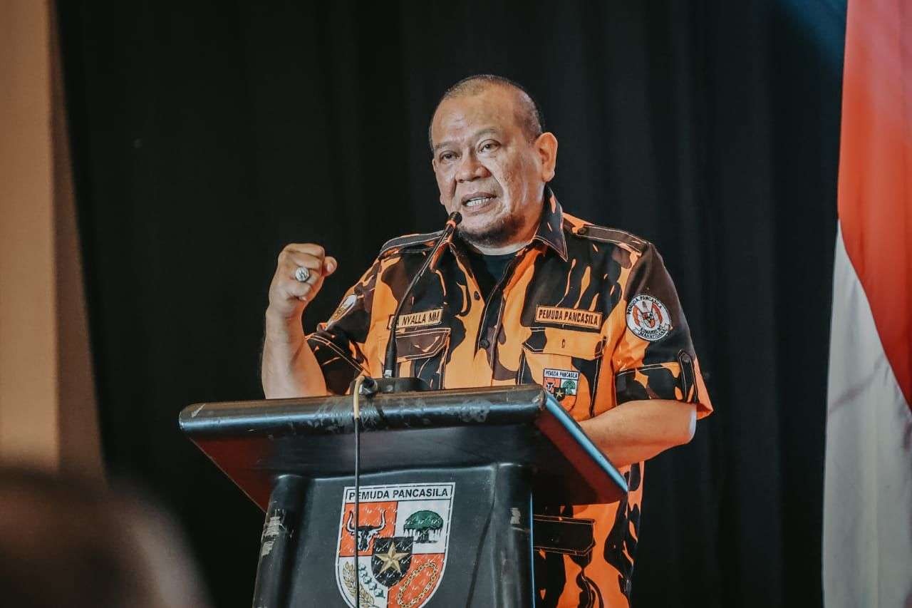 Ketua MPW PP Jatim, AA LaNyalla Mahmud Mattalitti saat memberi sambutan dalam Muswil MPW PP Jatim di Empire Palace, Surabaya, Kamis 26 Mei 2022. (Foto: Istimewa)