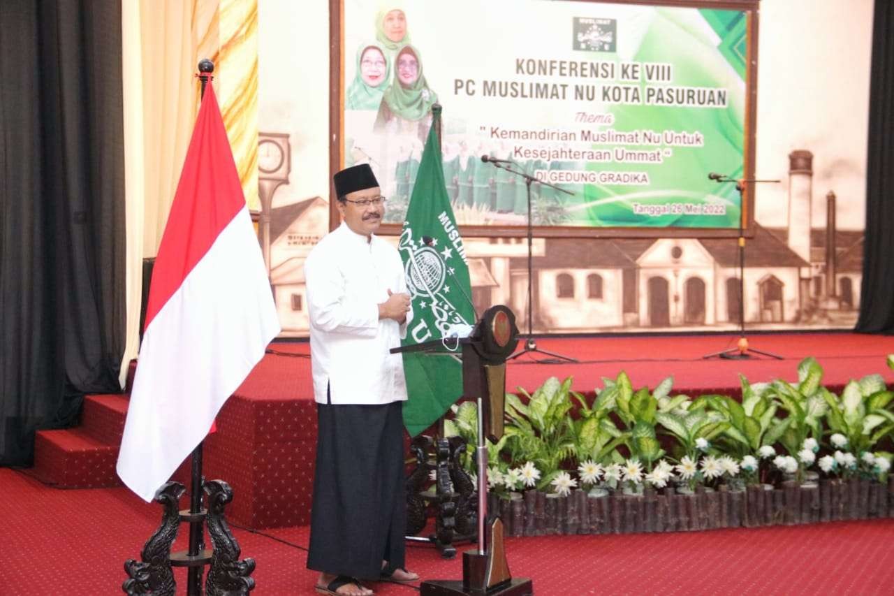 Walikota Pasuruan Saifullah Yusuf (Gus Ipul) saat membuka Konfercab Muslimat Kota Pasuruan, Jawa Timur. (Foto: Istimewa)
