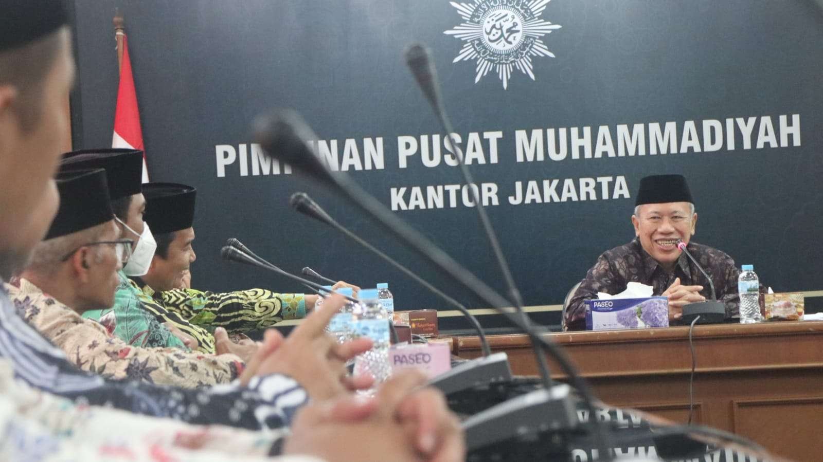 Bertempat di Gedung Pusat Dakwah Muhammadiyah Jakarta, Selasa 7 Juni 2022, Prof Syafiq A Mughni, menerima silaturahmi Pengurus Besar Al Jam’iyatul Washliyah (Al-Washliyah). (Foto: Istimewa)