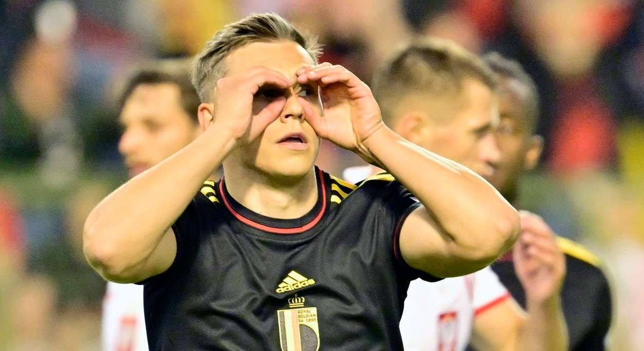 Leandro Trossard mencetak dua gol saat Belgia mengalahkan Polandia 6-1 di laga kedua Grup A4 UEFA Nations League, Kamis 9 Juni 2022 dini hari WIB tadi. (Foto: Twitter)