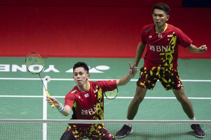 Ganda putra Indonesia, Fajar Alfian/Muhammad Rian Ardianto menjadi juara Indonesia Masters 2022 usai mengalahkan wakil China. (Foto: Ant)