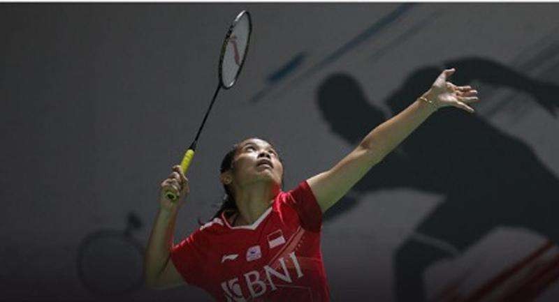Pebulu tangkis tunggal putri Indonesia, Gregoria Mariska Tunjung, gagal melaju ke babak 16 besar Indonesia Open 2022. (Foto: twitter @INABadminton)