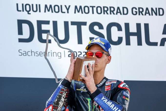Fabio Quartararo masih berada di puncak klasemen MotoGP usai balapan di Jerman, Minggu 19 Juni 2022. (Foto: Twitter @motoGP)
