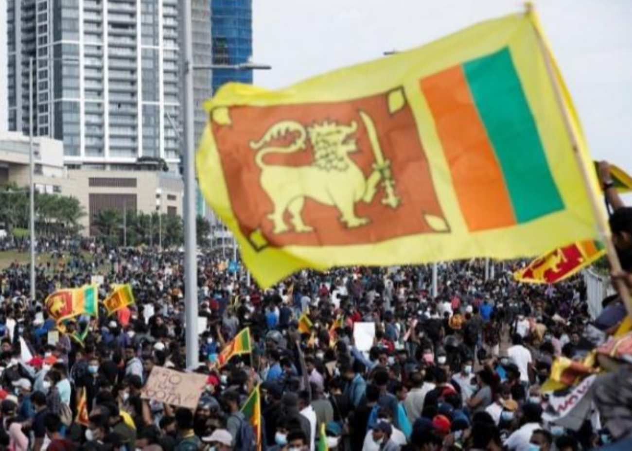 Ilustrasi demo warga Sri Lanka karena kondisi negara yang bangkrut. (Foto: Istimewa)