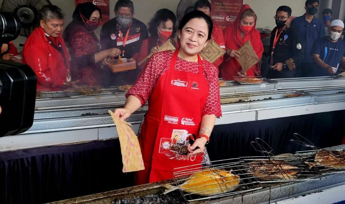 Ketua DPR RI, Puan Maharani, menjadi peserta Festival Bakar Ikan Nusantara dalam rangka hari Bung Karno. (Foto: Istimewa)