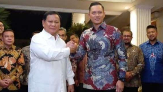 Ketus Umum Partai Gerindra Prabowo Subiyanto menerima kunjungan Ketua Umum Partai Demokrat Agus Harimurti, ingin merajut koalisi dengan persahabatan ( Foto: Istimewa)