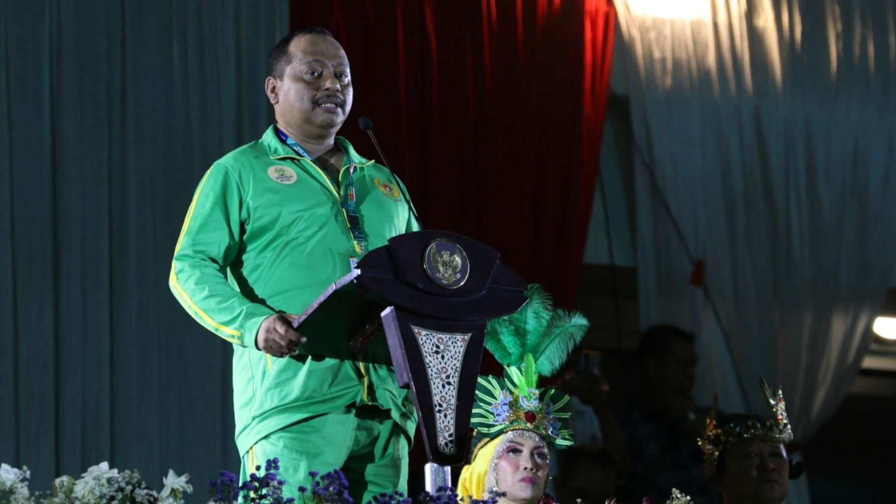Ketua KONI Jatim, M Nabil dalam pembukaan Porprov VII Jatim 2022. (Foto: Fariz Yarbo/Ngopibareng.id)