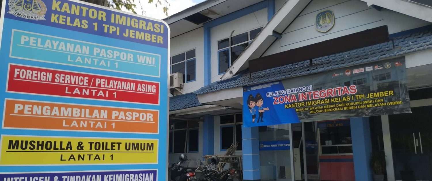 Kantor Imigrasi Kelas 1 TPI Jember di Jalan Letjen Panjaitan, Sumbersari, Jember, Jawa Timur. (Foto: Website Imigrasi Jember)