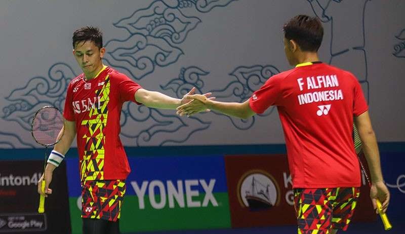 Ganda putra Indonesia, Fajar Alfian/Muhammad Rian Ardianto melaju ke perempat final Malaysia Open 2022 usai mengalahkan wakil Jerman. (Foto: Twitter @INABadminton)