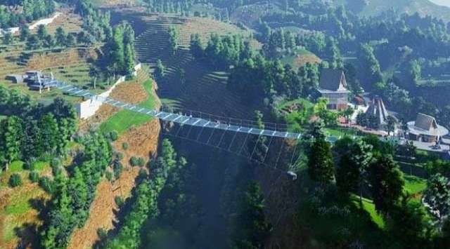 Gambar rencana jembatan kaca di kawasan Gunung Bromo, Kabupaten Probolinggo. (Foto: Kementerian PUPR)