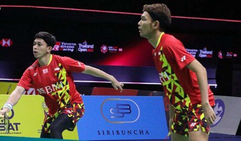 Ganda putra Indonesia, Fajar Alfian/Muhammad Rian Ardianto lolos ke semifinal Malaysia Open 2022 usai kalahkan wakil tuan rumah. (Foto: Twitter @INABadminton)