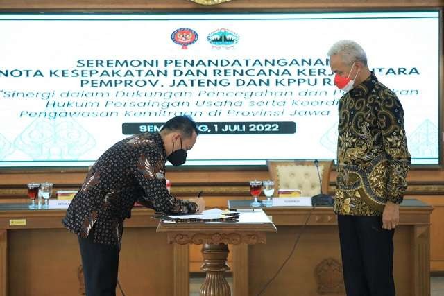 KPPU RI dukungan pencegahan dan penegakan hukum persaingan usaha serta koordinasi pengawasan kemitraan dengan Provinsi Jawa Tengah. (Foto: Istimewa)