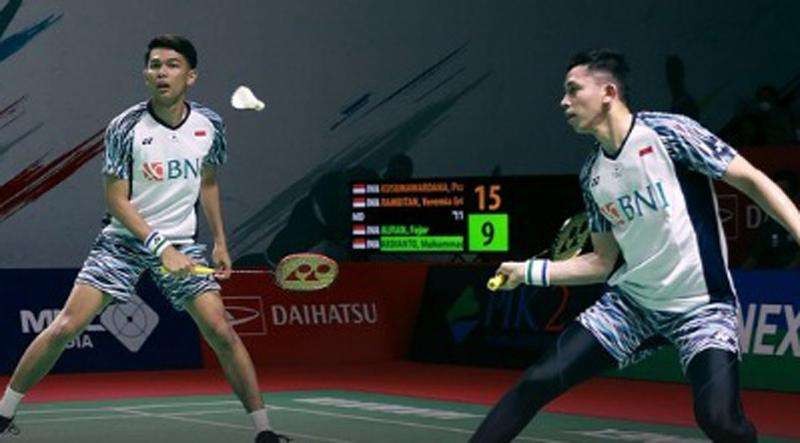 Ganda Putra Indonesia Fajar Alfian/Rian Ardianto menjadi juara Malaysia Masters 2022. (Foto: PBSI)
