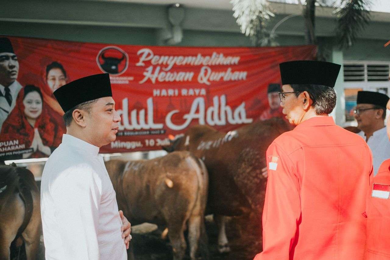 Sapi kurban PDI Perjuangan Kota Surabaya. (Foto: PDIP Surabaya)