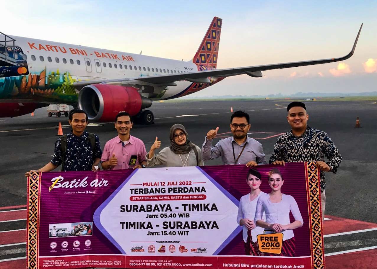 Batik Air terbang perdana menuju Timika dari Surabaya. (Foto: Istimewa)