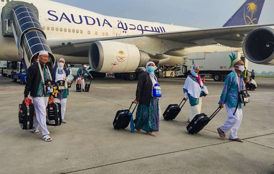 Kedatangan para jamaah haji di Bandara Juanda Surabaya (Foto: Istimewa)