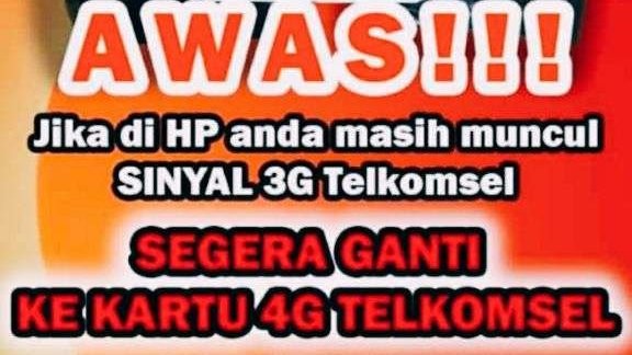 Poster berisi pemberitahuan sinyal 3G akan dihapus di akhir Juli, untuk wilayah Malang, beredar di media sosial. (Foto: tangkapan layar)