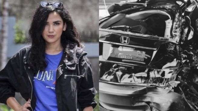 Ilustrasi Aktris Dinda Kanya Dewi baru saja alami kecelakaan pada Senin,  18 Juli 2022 yang membuat bagian body belakang mobilnya ringsek.(Foto: istimewa)