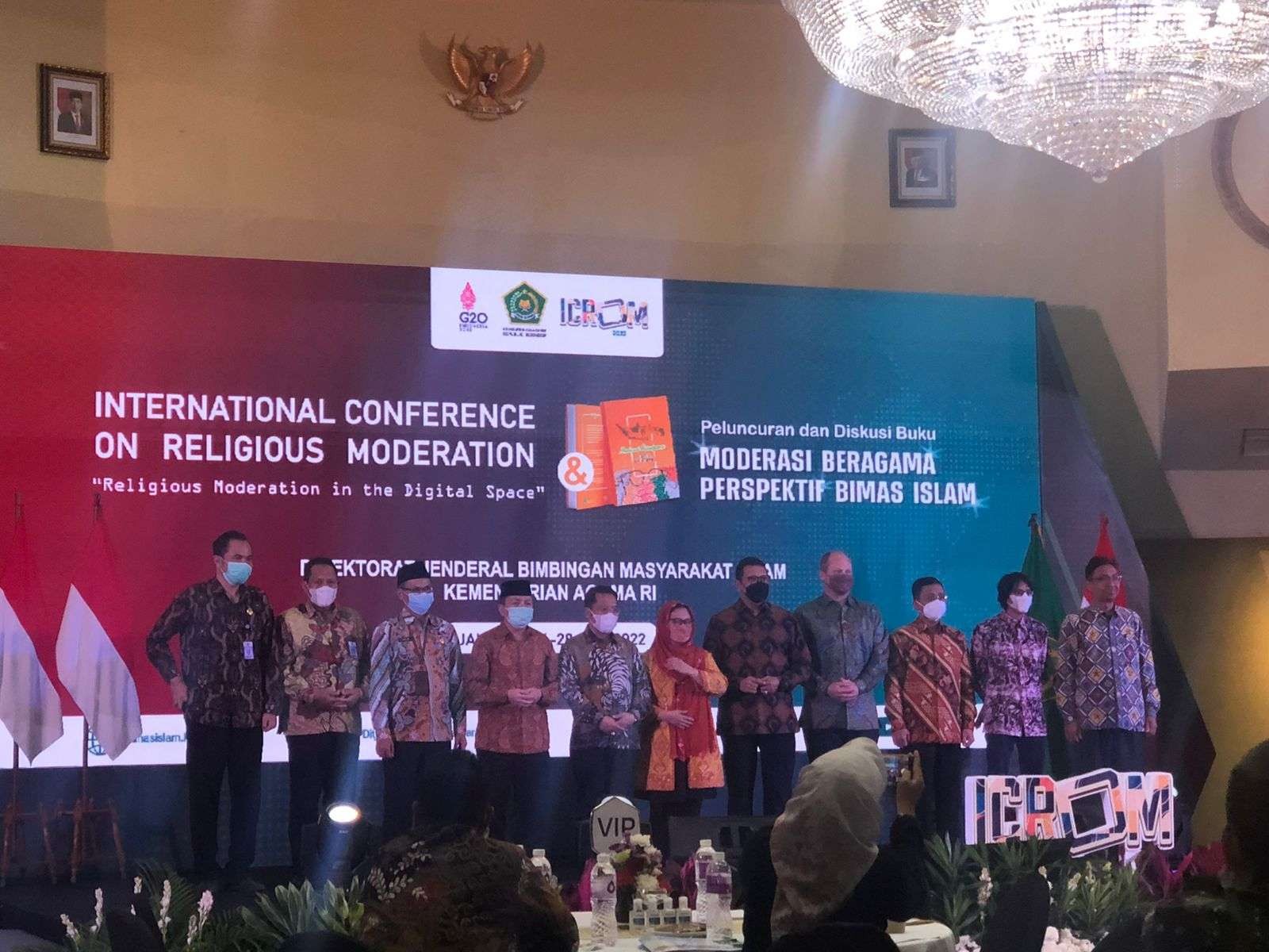 Para pembicara dalam International Conference on Religious Moderation (ICROM) 2022 di Ancol, 27 Juli 2022.(Foto:Kemenag