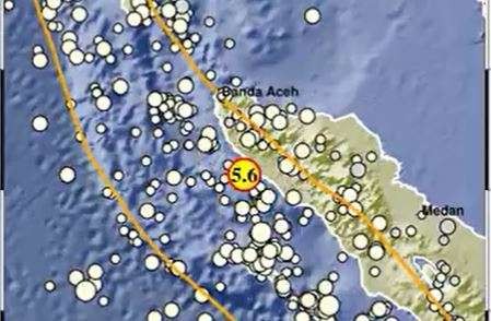 Gempa magnitudo 5,6 guncang Aceh Jaya. (Foto: BMKG)