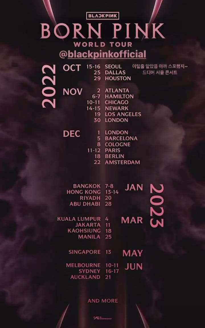 Jadwal World Tour BLACKPINK BORN PINK, Jakarta kebagian bulan Maret 2021.(Foto: Instagram@blacpinkofficial)