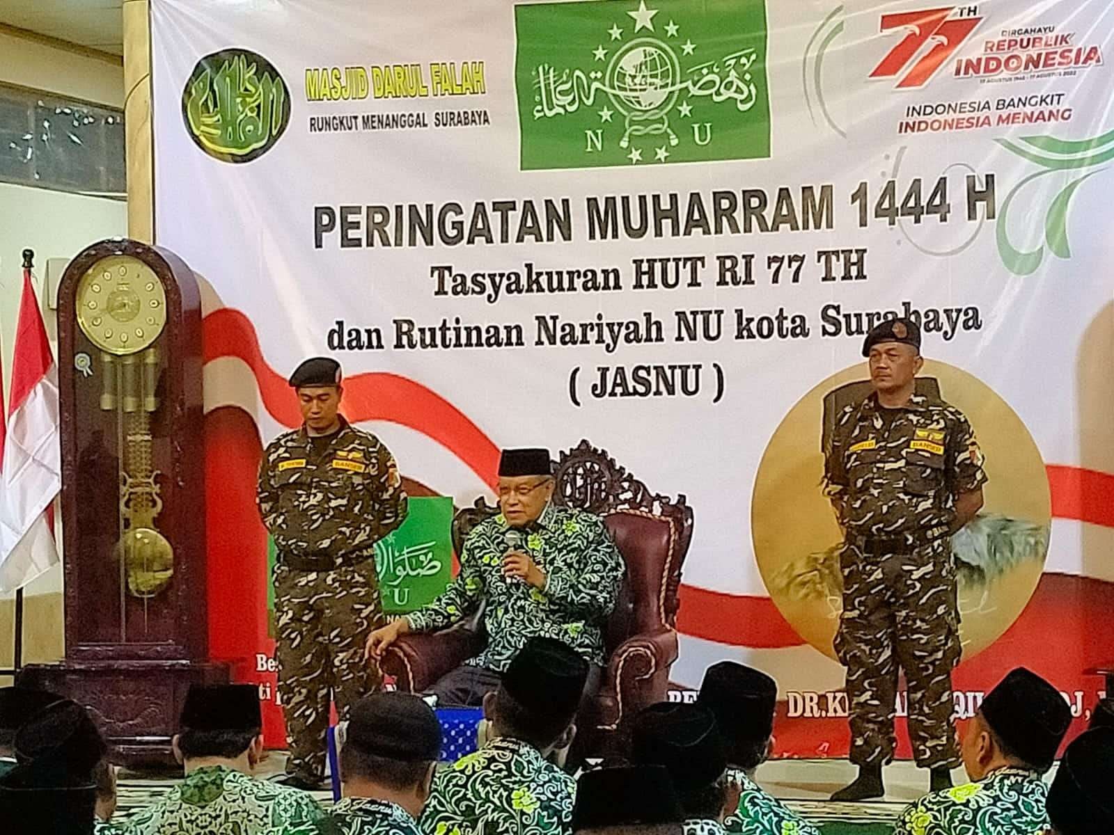 KH Said Aqil Siroj saat berceramah di Rungkut Menanggal Surabaya. (Foto: c anam)