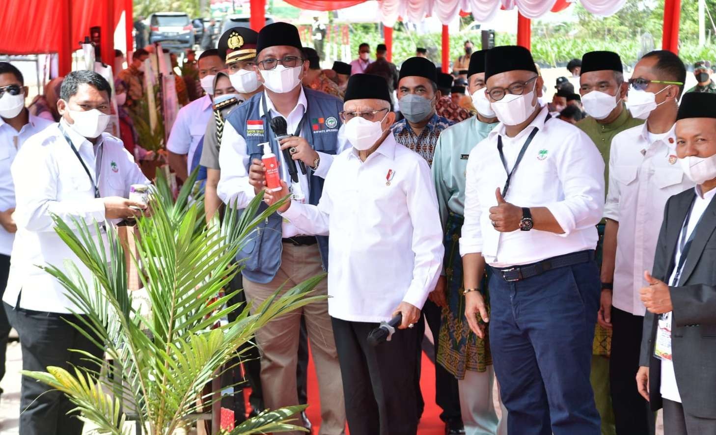 Presiden saksikzan panen perdana pembibitan sawit santri di Riau Pekan Baru (Foto: BPMI Setwapres)