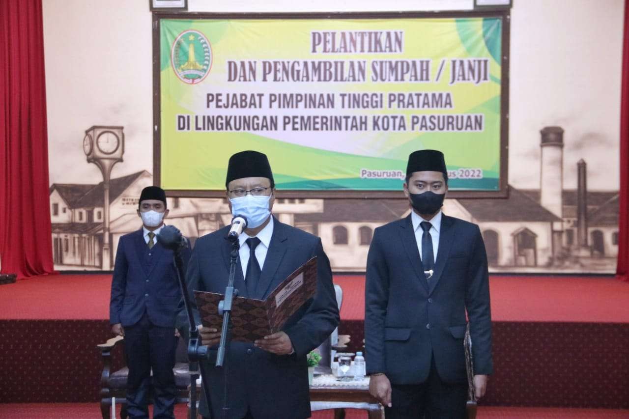Walikota Pasuruan Saifullah Yusuf (Gus Ipul) melakukan mutasi atau pergeseran beberapa kepala OPD. (Foto: Diskominfo Kota Pasuruan)