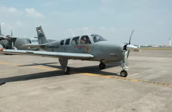 Pesawat milik TNI AL berjenis Bonanza G-36 dengan nomor registrasi T-2503 hilang kontak di Selat Madura, Jawa Timur, Rabu 7 September 2022. (Foto: Dokumentasi Puspenerbal)